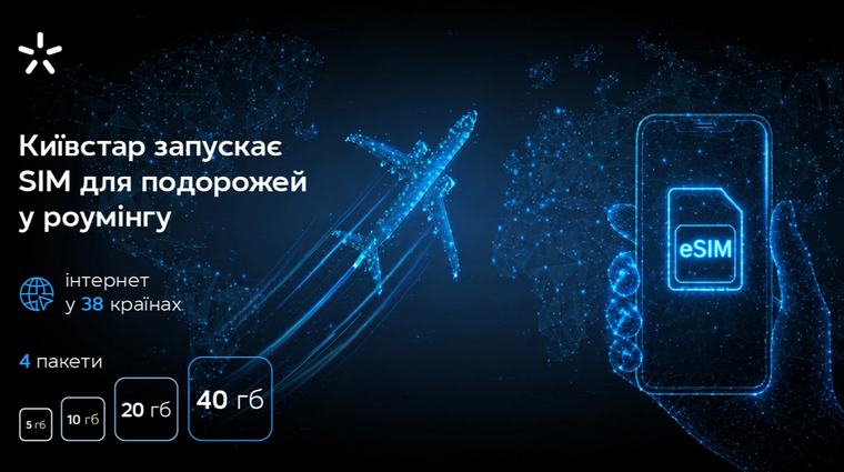 Київстар запускає окрему eSIM для подорожей у роумінгу
