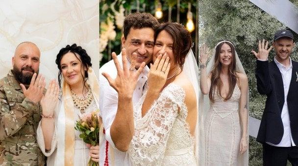 Окупація, вишиванки та форма ЗСУ: якими були весілля Вітвіцької, Синельникова та інших під час війни